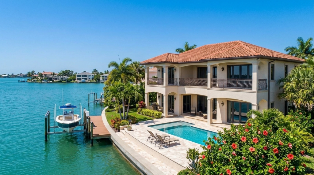 Waterfront home with pool in Venice Florida — Coastal Calm Home Watch service area